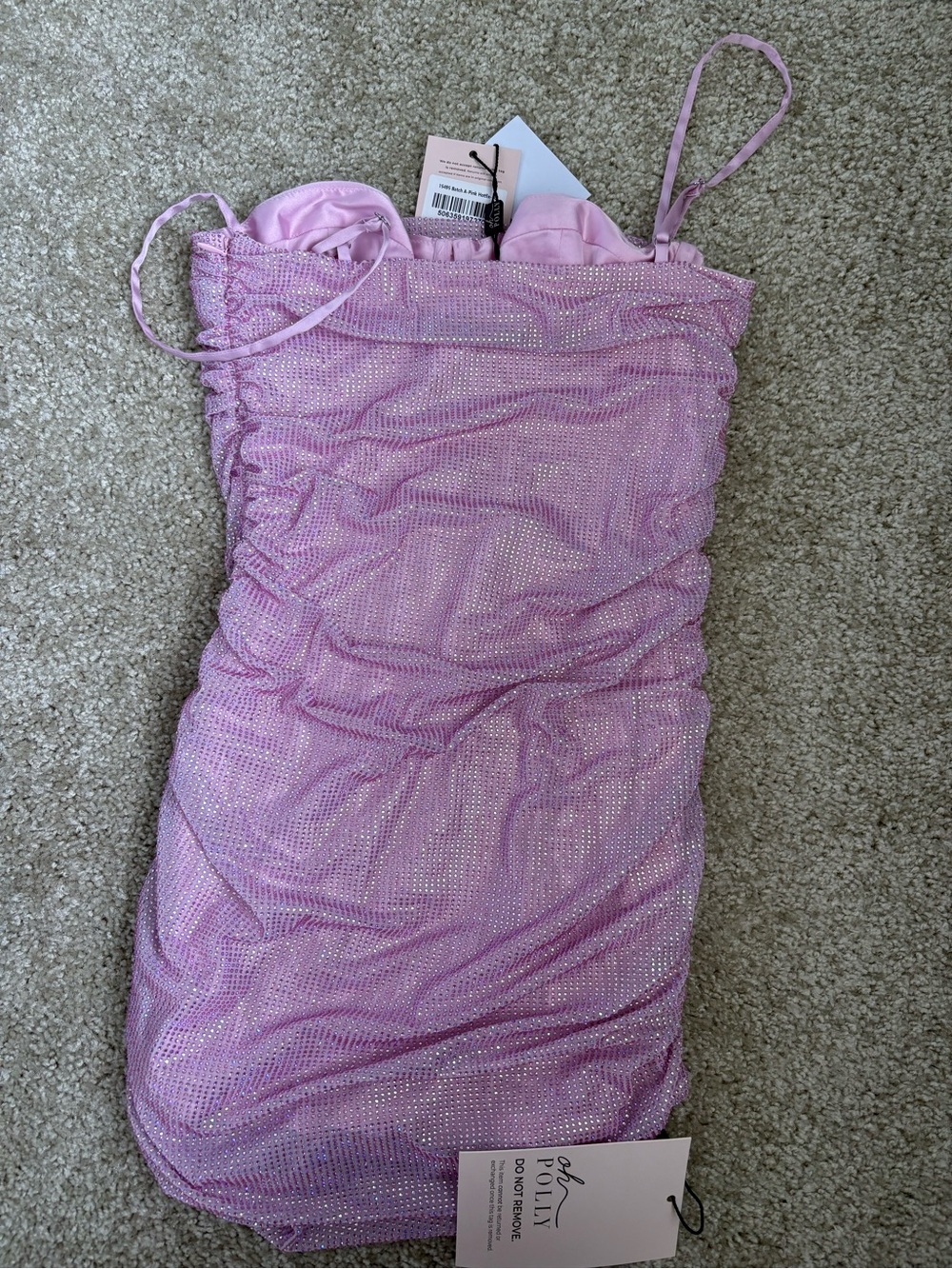 Lavender Shimmer Ruched Mini Dress